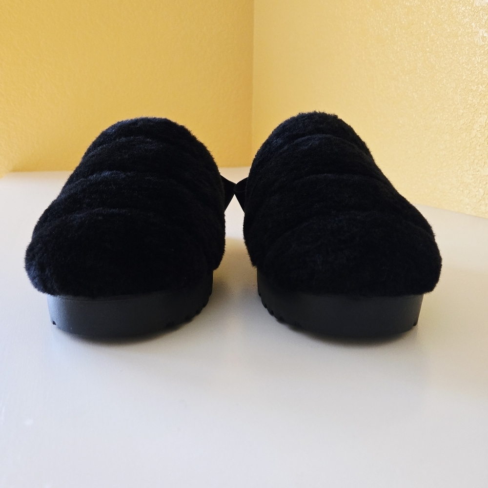 UGG SUPER FLUFF BLACK SLIDE SHEEPSKIN CLOSED TOE MULE SLIPPERS SIZE US 10 WOMEN - Picture 5 of 16